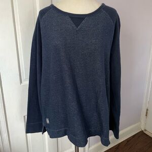 LRL Lauren Jeans Co Ralph Lauren Women’s Navy Crewneck Terry Sweatshirt, Size L